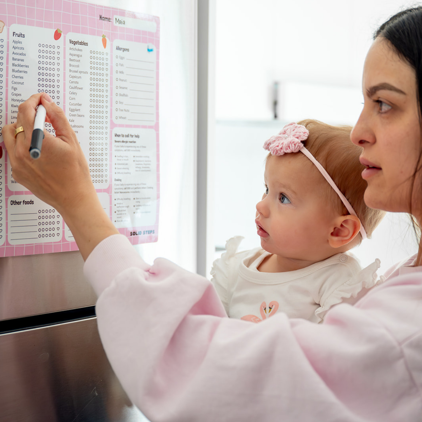 Solid Steps Baby First Foods & Allergens A3 Fridge Magnet